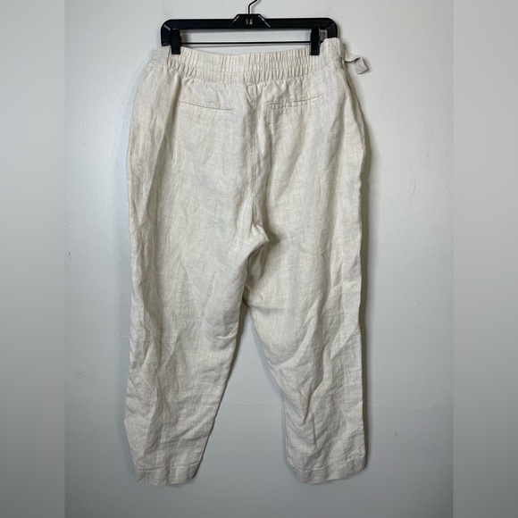 Athleta Women’s Voyager Linen Ankle Pants Elastic Waist Sz 16 Casual Relax Fit - Picture 6 of 11